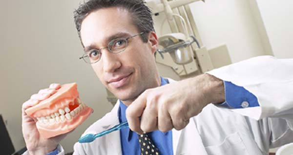 visiting a dentist