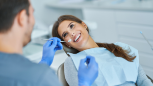 visiting a dentist
