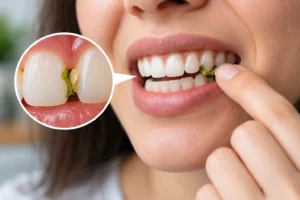 food gets stuck between teeth